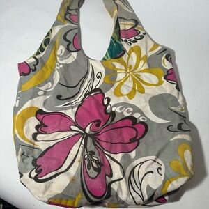 Vibrant Pink and Yellow Floral Tote Bag
